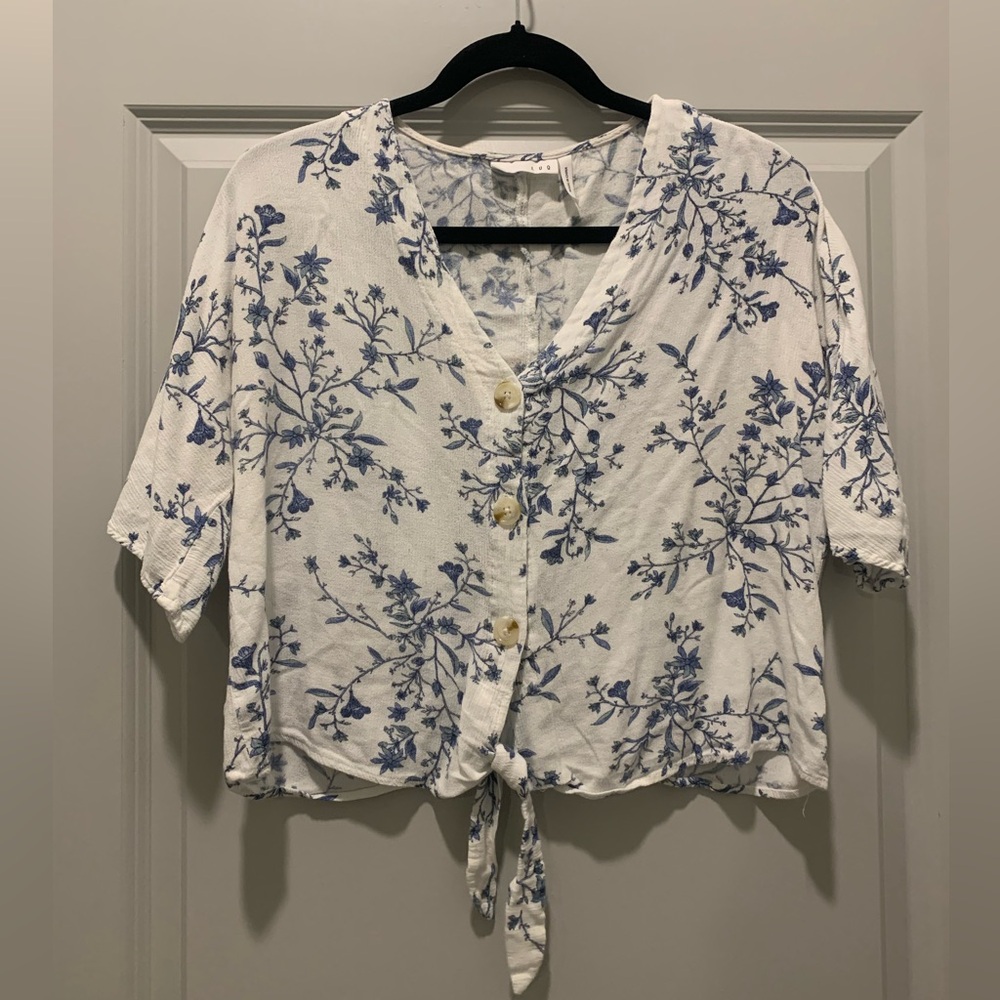 Floral Tie Front Top